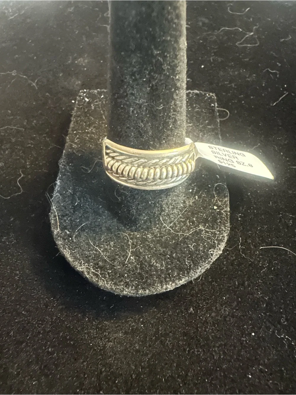 Richard Mike Navajo Handmade Silver Braided Accent Women's Ring - 8